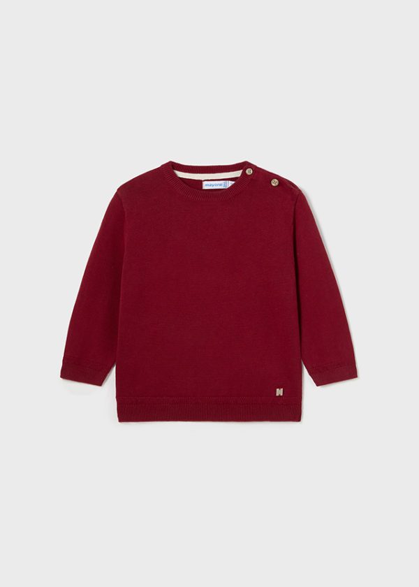 Basic cotton jumper - Cherry