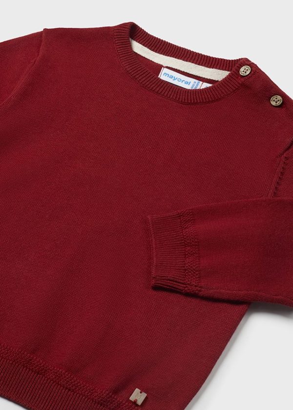 Basic cotton jumper - Cherry - Image 2
